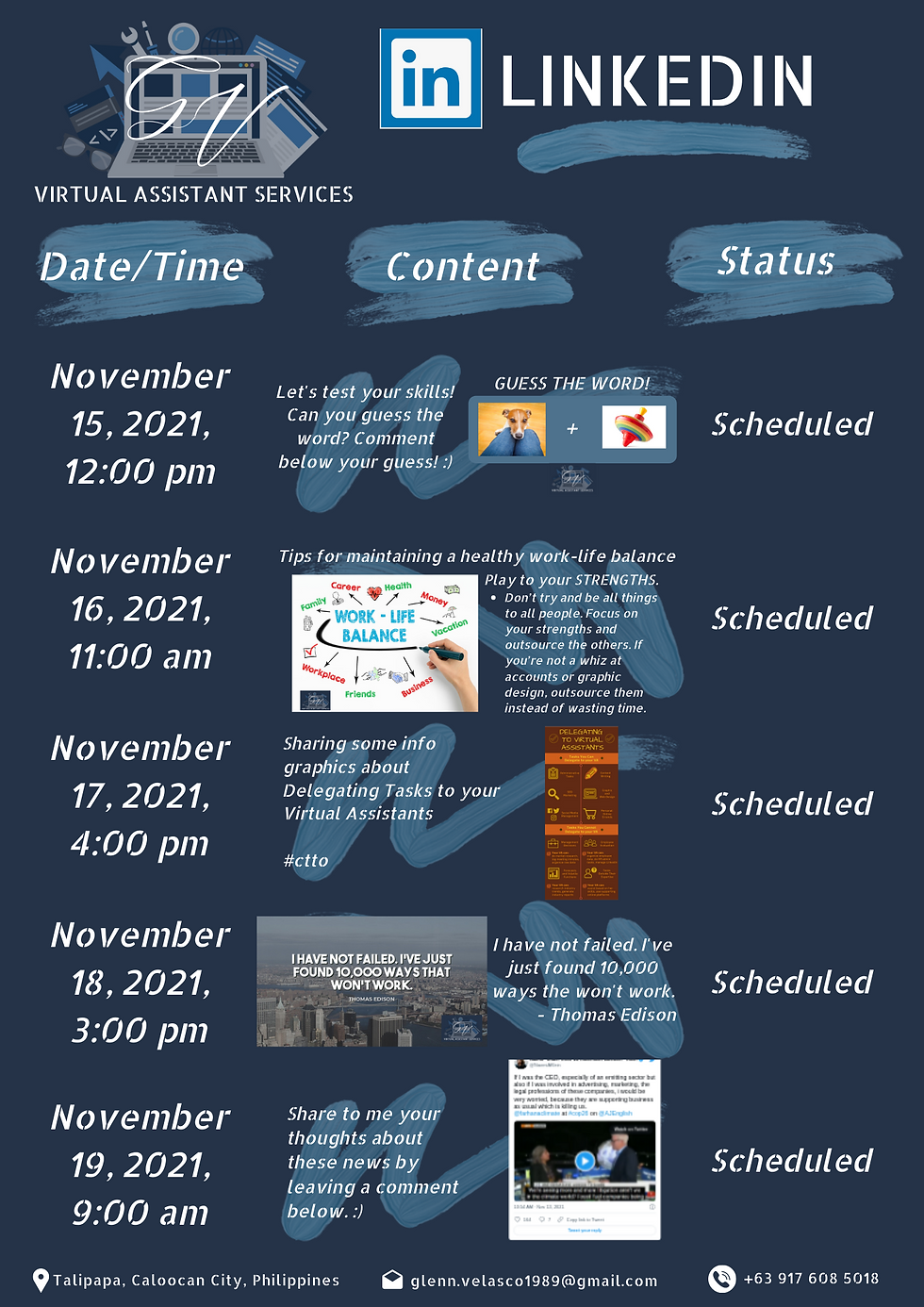 Social Media Content Schedule 4