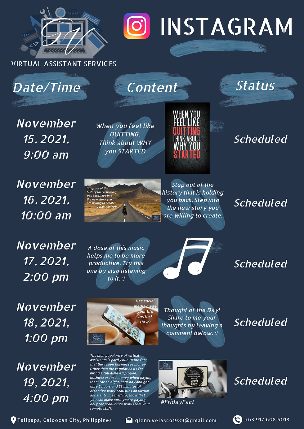 Social Media Content Schedule 2