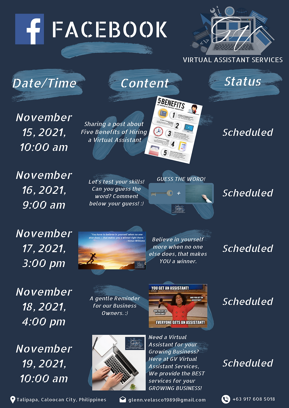 Social Media Content Schedule 1