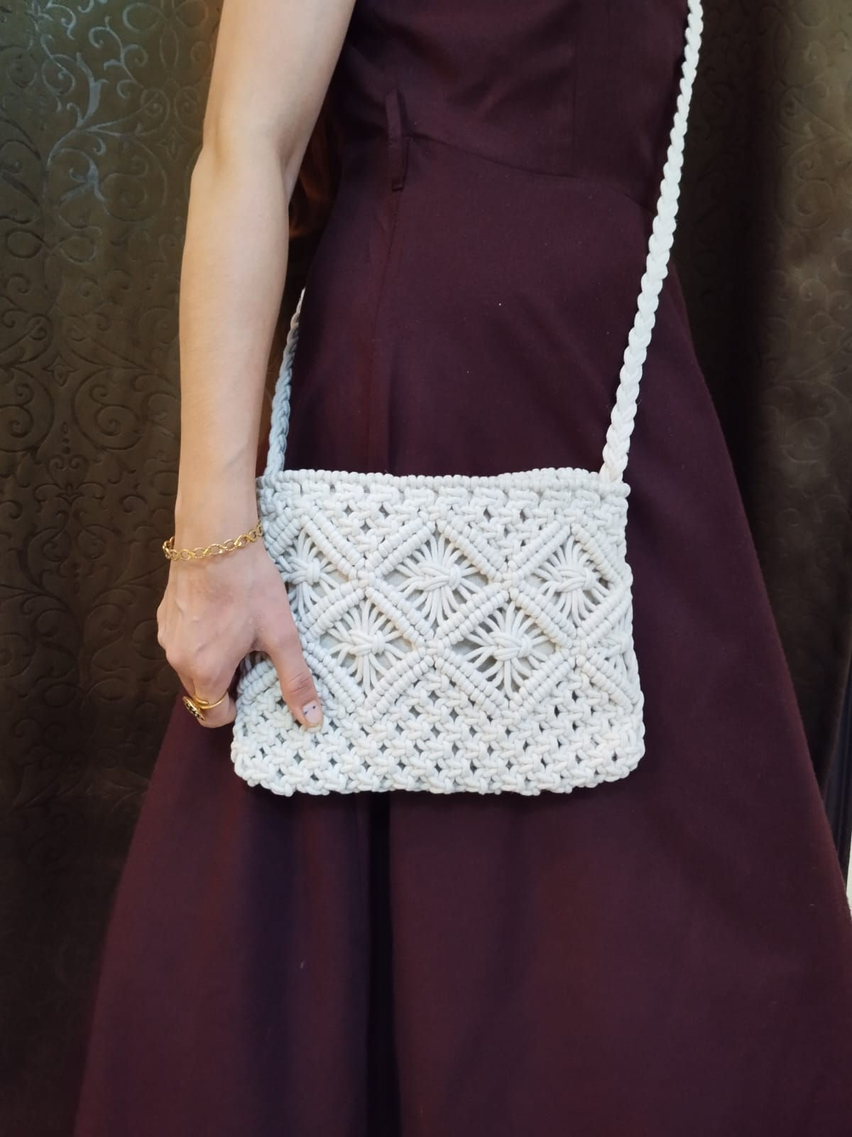 Macrame Ivory Knot White Sling