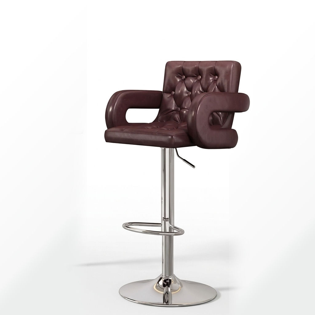 Swivel Bar Stool with Curved Arms