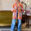 Thumbnail: Kimono, righe rosa/arancio.