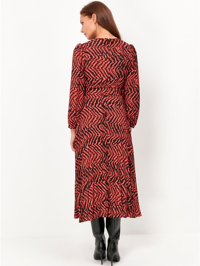 Thumbnail: Sonder Berry Animal Print Belted Dress