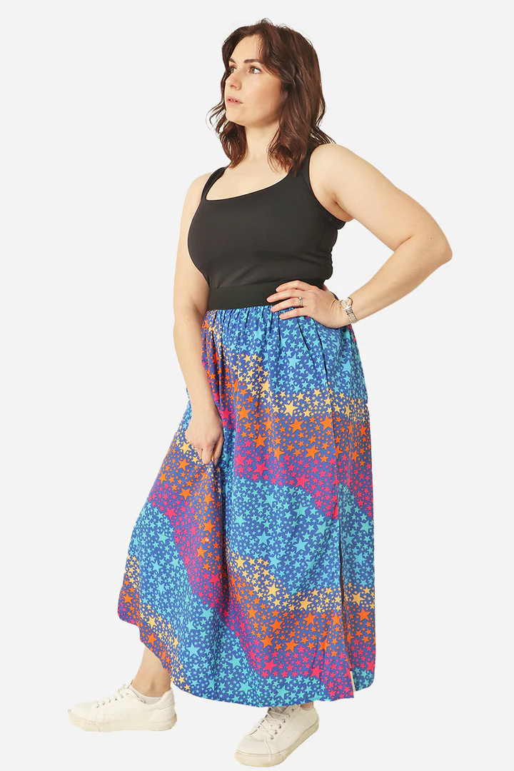 Blue Star Wave Maxi Skirt