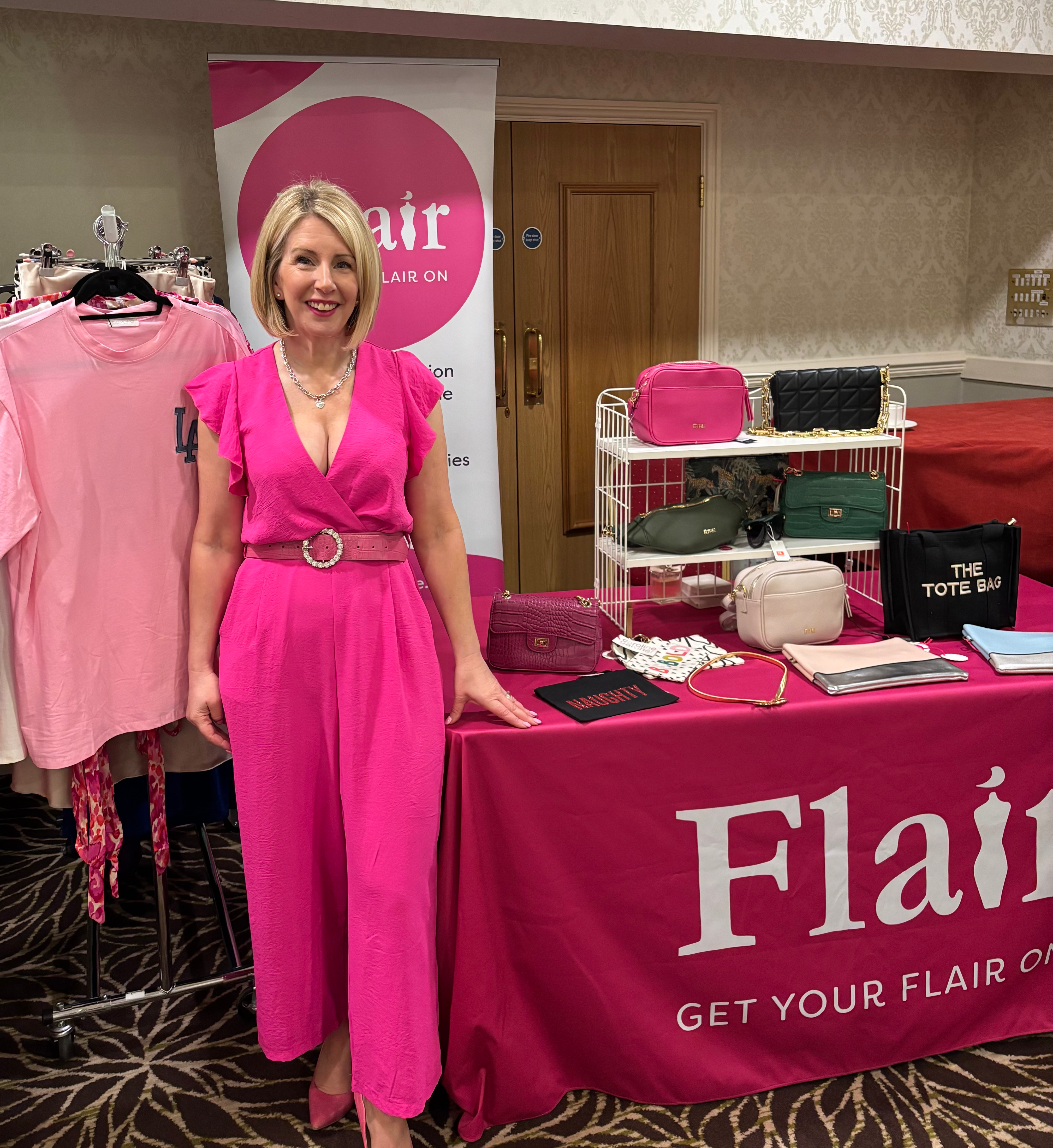 AX Paris Pink Flutter Sleeve Jumpsuit