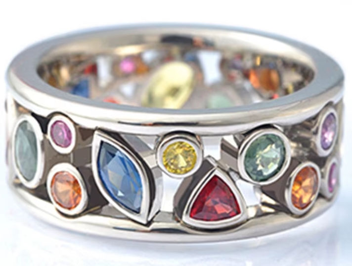 Miniaturbild: Damen Ring mit multicolore Steinen 
