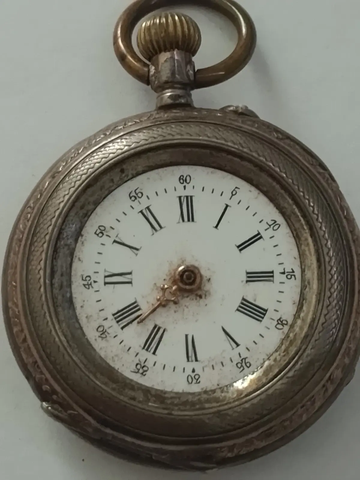 Taschenuhr 800 Silber gestempelt - defekt