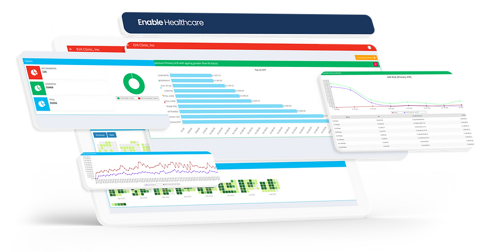 Enable Healthcare RCM Screens