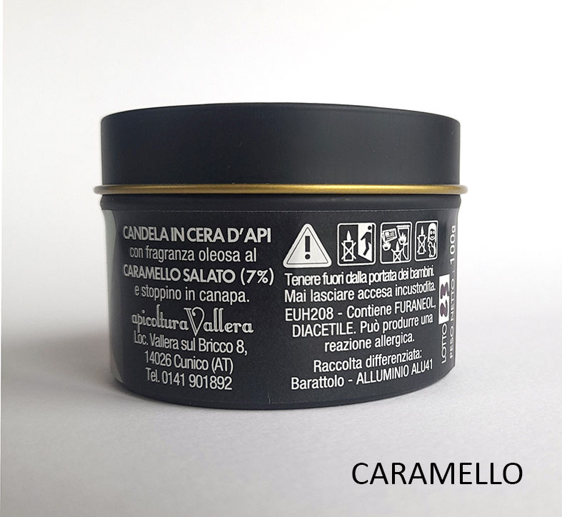 Miniatura: CARAMELLO Candela in cera d'api biologica, fatta a mano, con fragranza