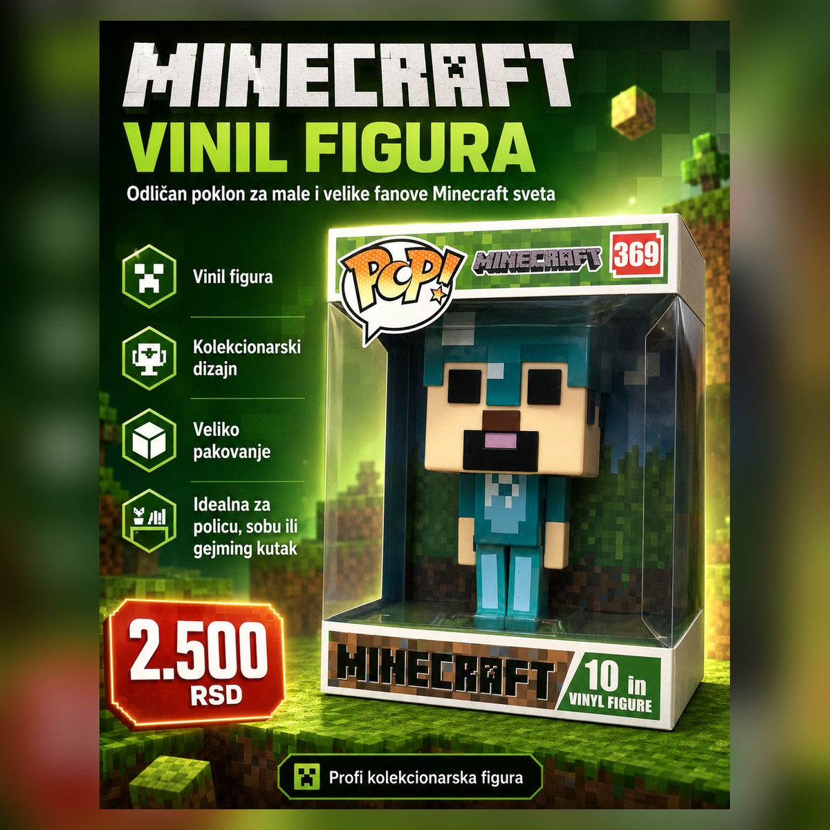 Minecraft vinil figura 10 in - glavna slika