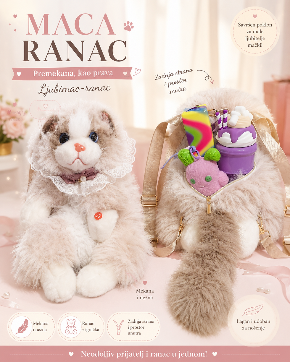 Maca plišani ranac – ljubimac-ranac