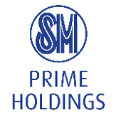 SM Prime Holdings logo in blue against black background. AA2000