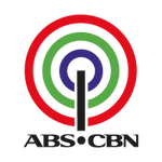 ABS-CBN logo, a colorful emblem with concentric circles and the company name.