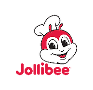 Jollibee logo with smiling bee wearing chef hat, red text