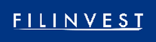 FILINVEST logo on blue background. White text with underline, company branding.