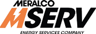 Meralco MSERV logo with Energy Services Company text, orange and black.