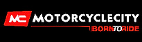 MotorcycleCity logo with text Born to Ride, MC in the corner.