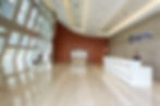 Reception lobby on the ground floor of SM Aura Office Tower