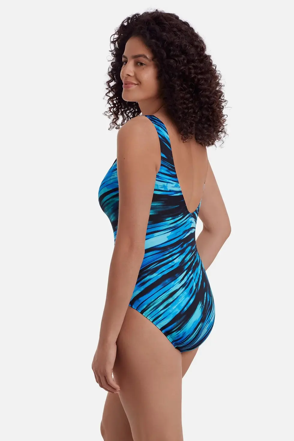 Miniature : Panel Scoopneck 1 Piece Swimsuit - Longitude