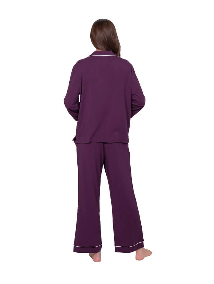 Miniature : Long Sleeve Notch Collar Pajama Set - LatteLove - VENTE FINALE
