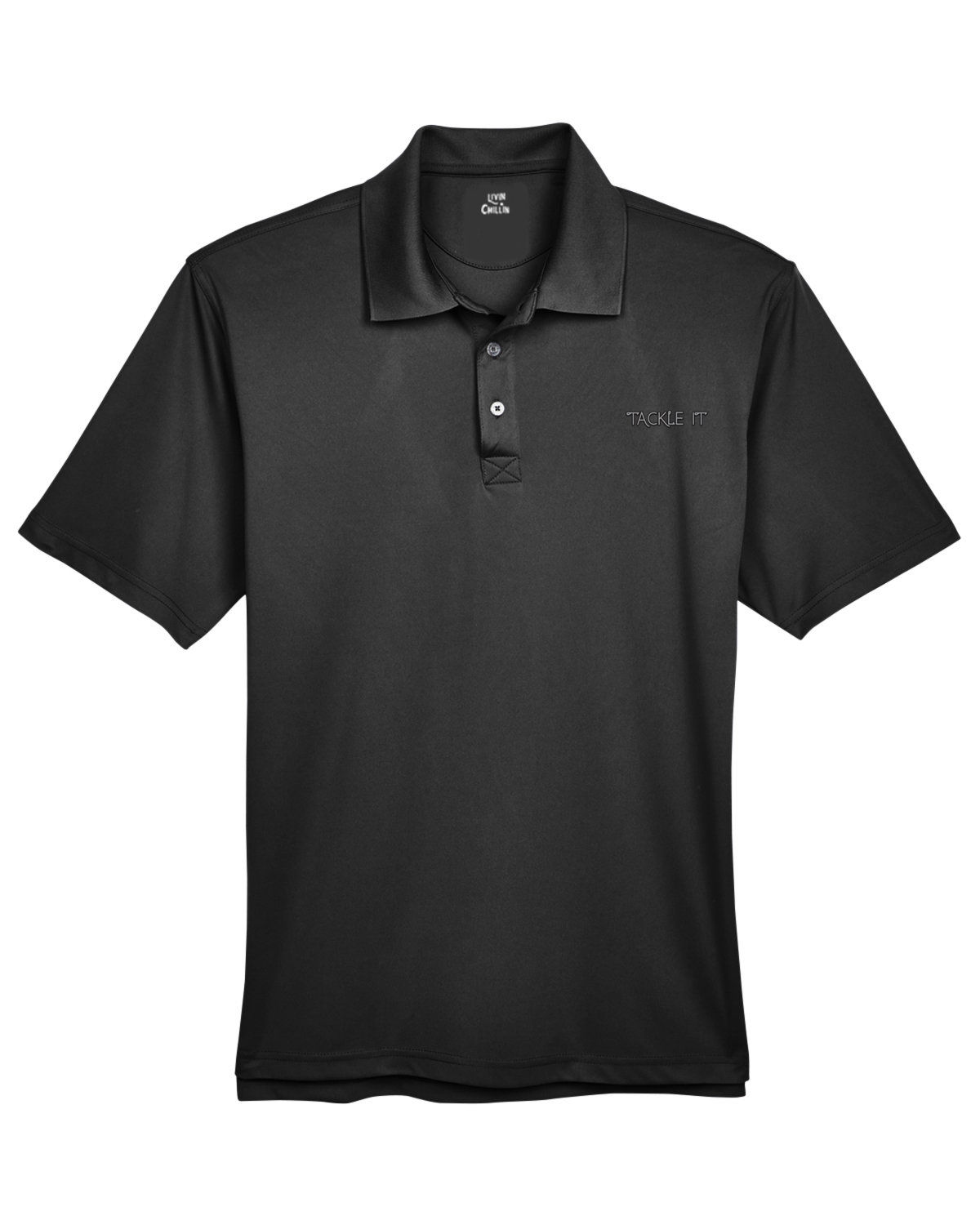 Tackle It Livin and Chillin Mens Moisture Wicking Polo Shirt
