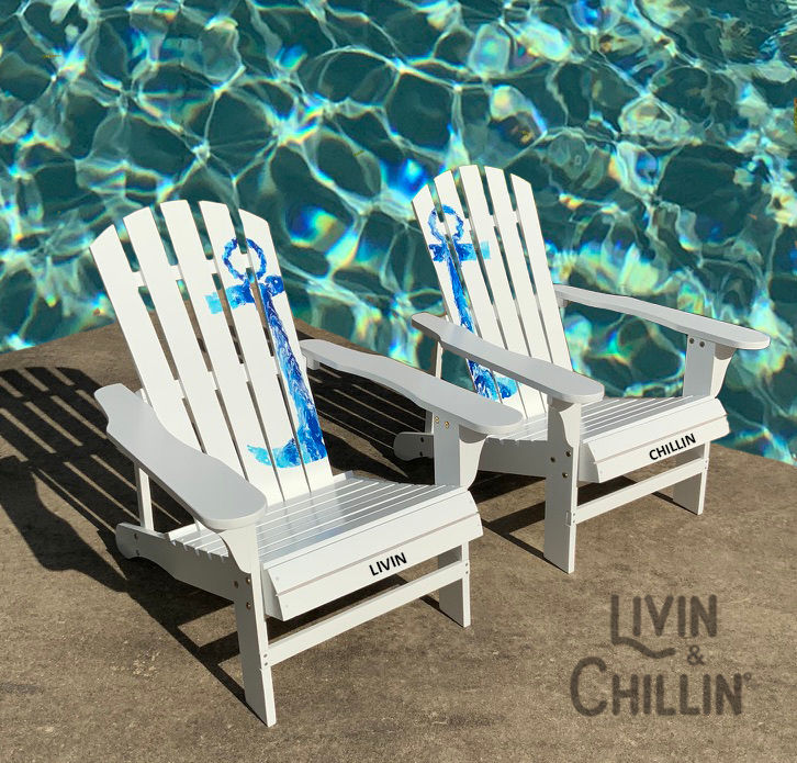 Livin and Chillin Nautical Anchor Adirondack Chairs