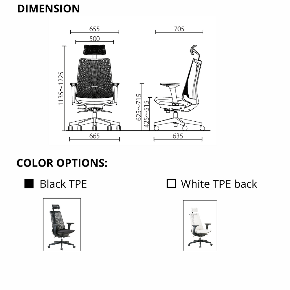 Hình thu nhỏ: VVT024 Vista Chair  ( TPE Back with Headrest and Armrest )