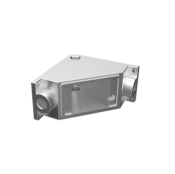 The FD Corner Device Box modular series simplifies conduit runs by easily navigating internal corners in a wide variety of applications.
Standard 3/4" conduit hubs, chamfered entries, and built in ground screw.
Fits all standard, flush FS & FD components.