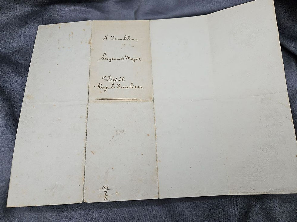 Thumbnail: British Royal Fusiliers Sargent Major land Marriage Document Late 1800s