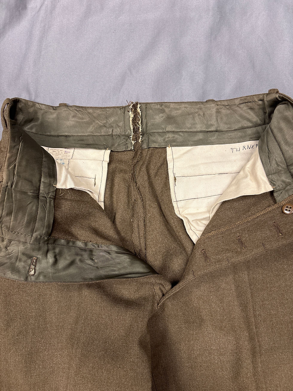 Thumbnail: WWII US FRENCH MADE CLASS A WOOL TROUSERS 33x34