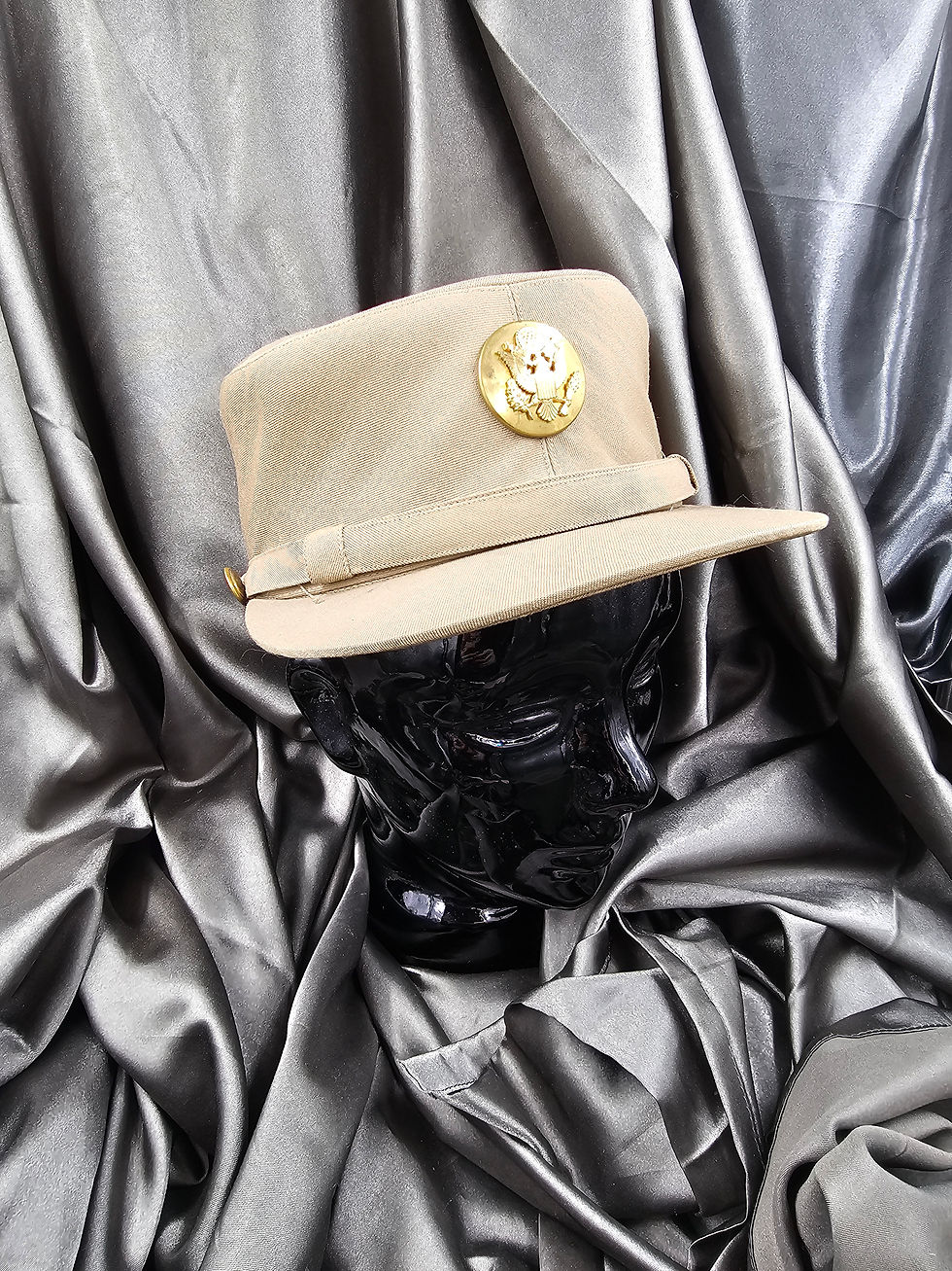 Thumbnail: WWII WAC TAN WOOL HOBBY HAT