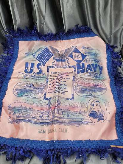 PRE-WWII US NAVY SAN DIEGO SWEETHEART PILLOW 