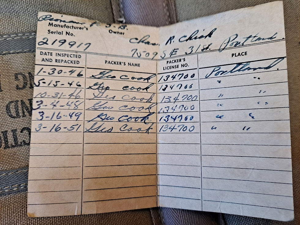 Thumbnail: Original 1946 US Parachute. Model P3-B-24