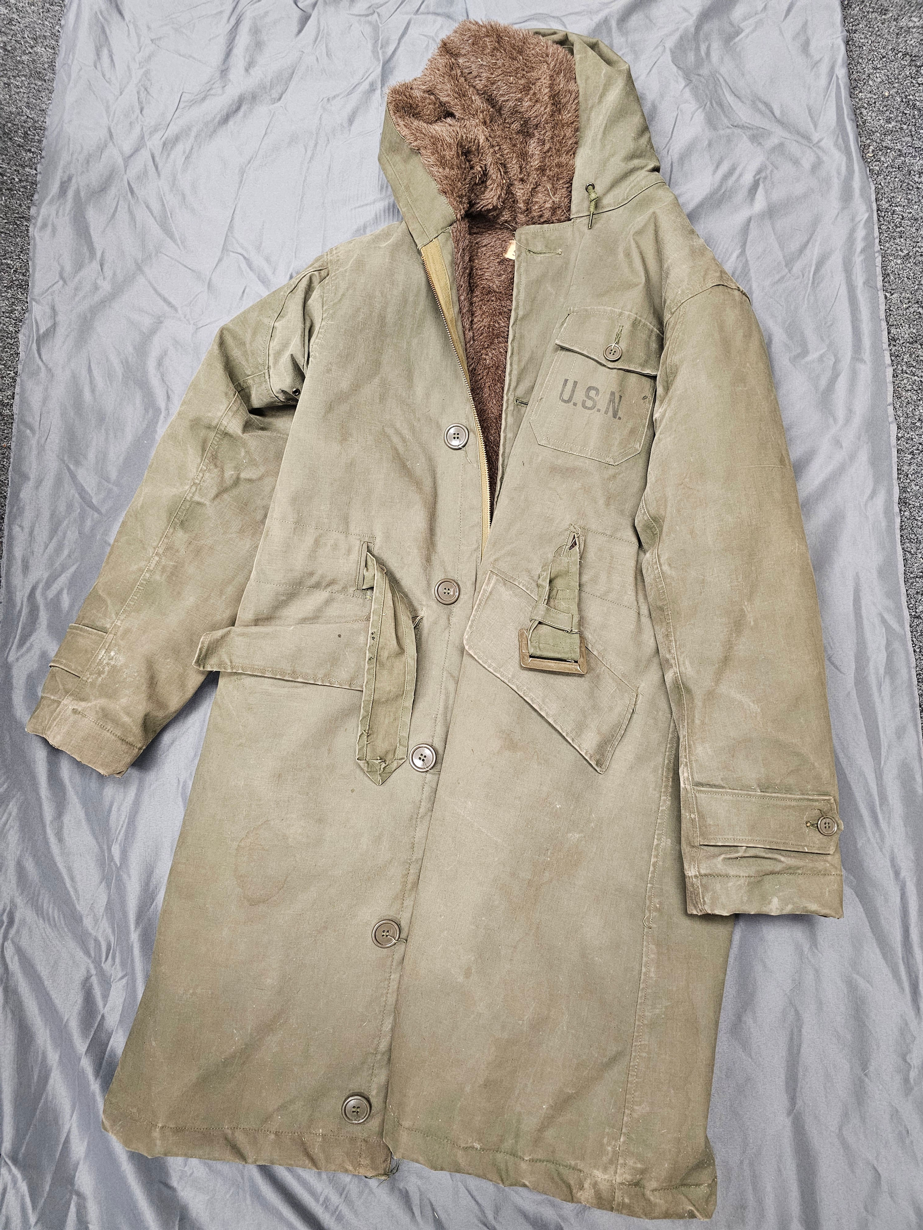 WWII ERA US NAVY TORPEDO MAN FOUL WEATHER JACKET SIZE 36