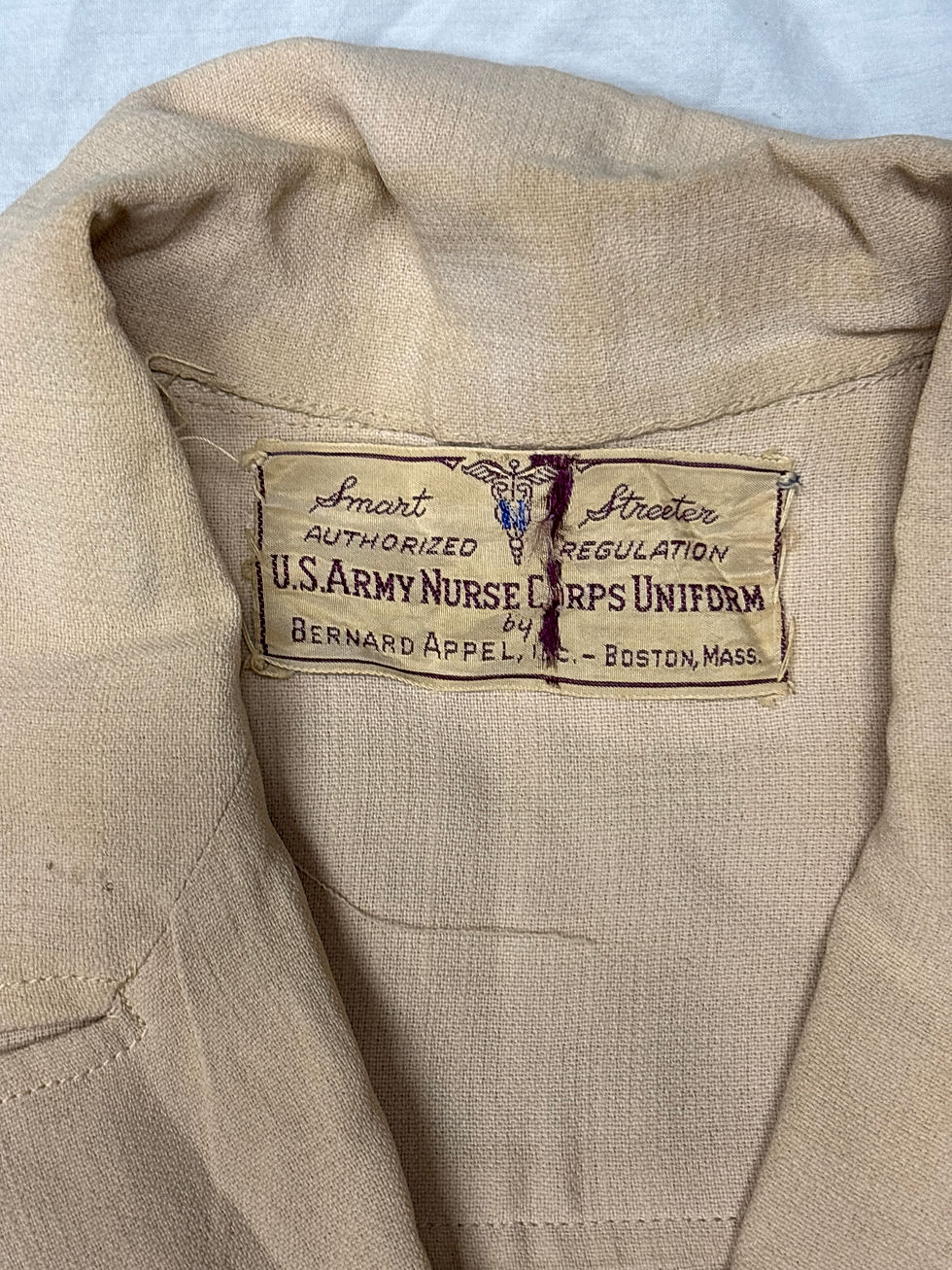 Thumbnail: WWII US ARMY NURSE SUMMER BEIGE OFF DUTY DRESS