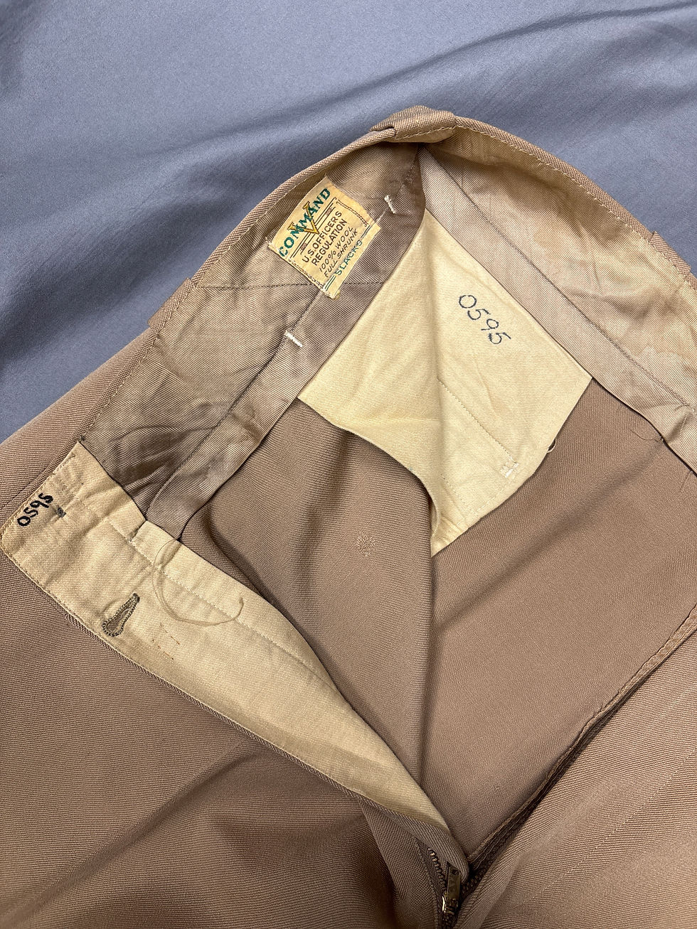Thumbnail: WWII US KHAKI WOOL TROUSERS SIZE 38! 