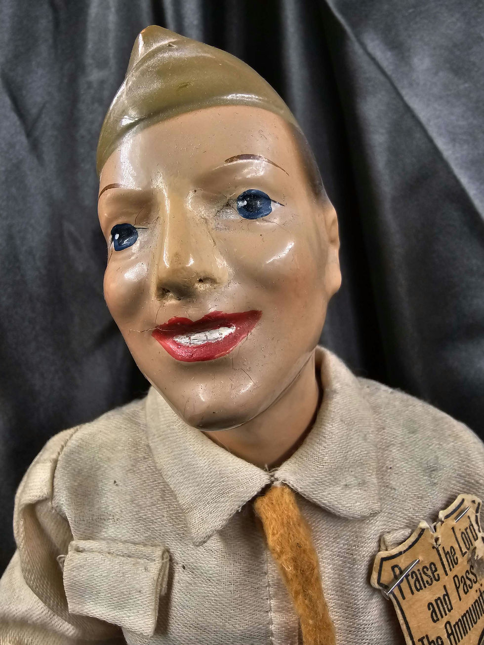 Miniature : RARE WWII US SOLDIER COMPOSITION DOLL