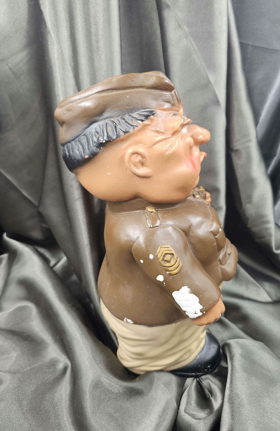 Thumbnail: WWII ERA ARMY DRILL SERGEANT PIGGY BANK CHALKWARE