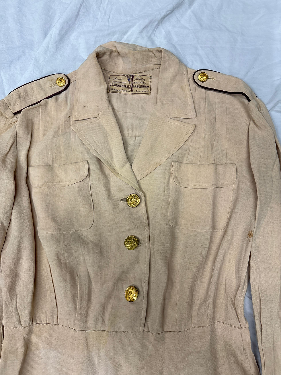 Thumbnail: WWII US ARMY NURSE SUMMER BEIGE OFF DUTY DRESS