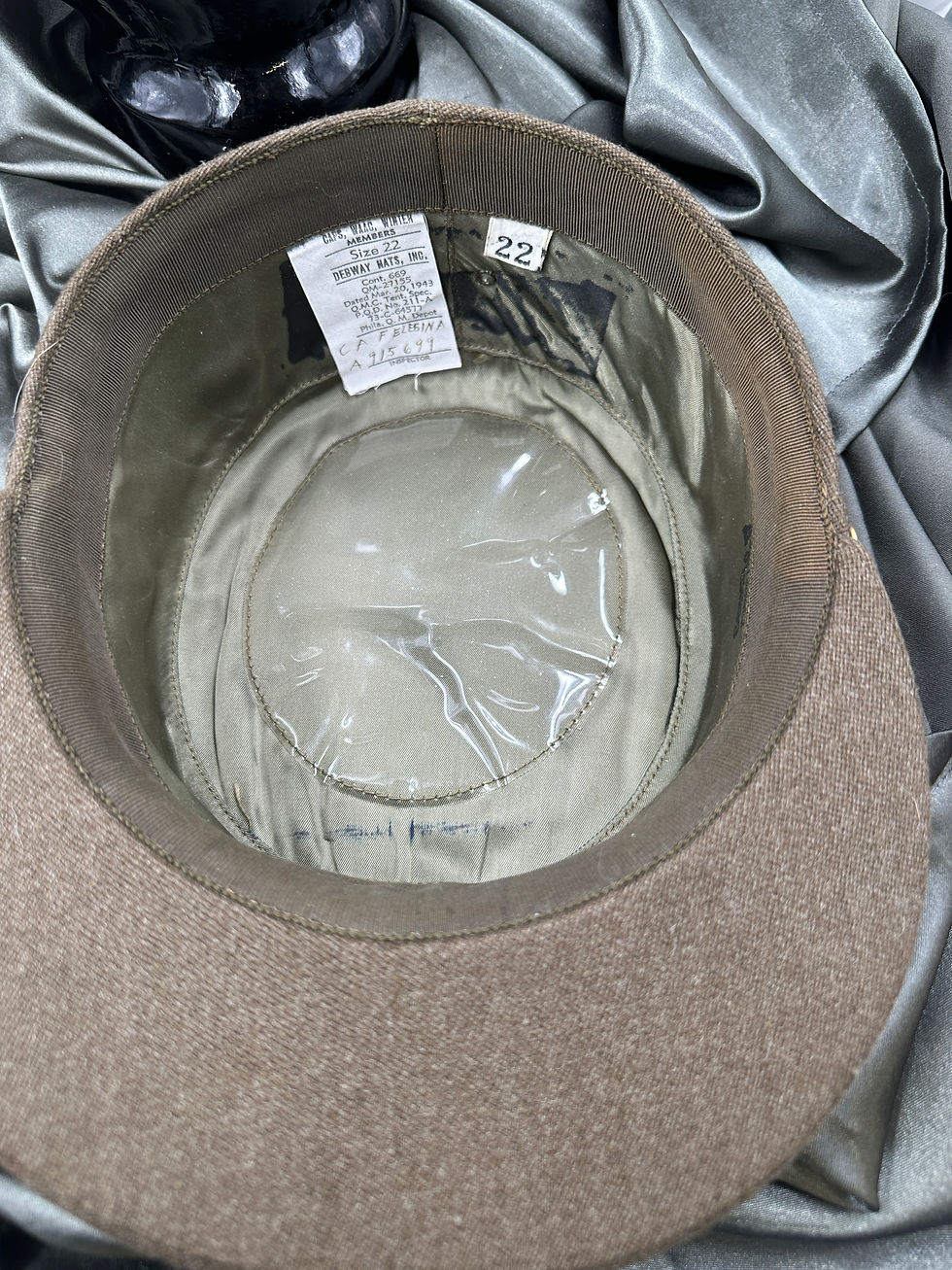 Thumbnail: WWII ERA WAAC OFFICER VISOR CAP 22