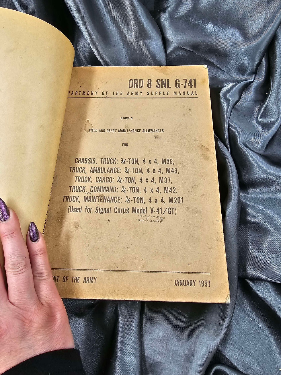 Thumbnail: 1957 MAINTENANCE ALLOWANCE MANUALS ARMY VEHICLES 