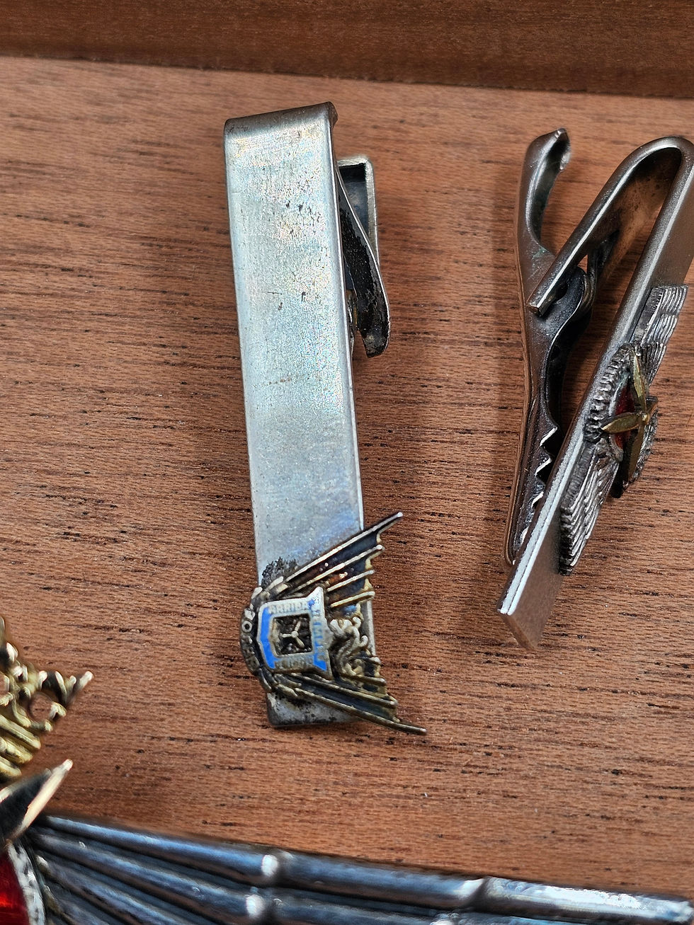 Thumbnail: GENERAL EUGENE LEBAILLY SILVER BOX & CIA ASA SPOOK TIE PIN