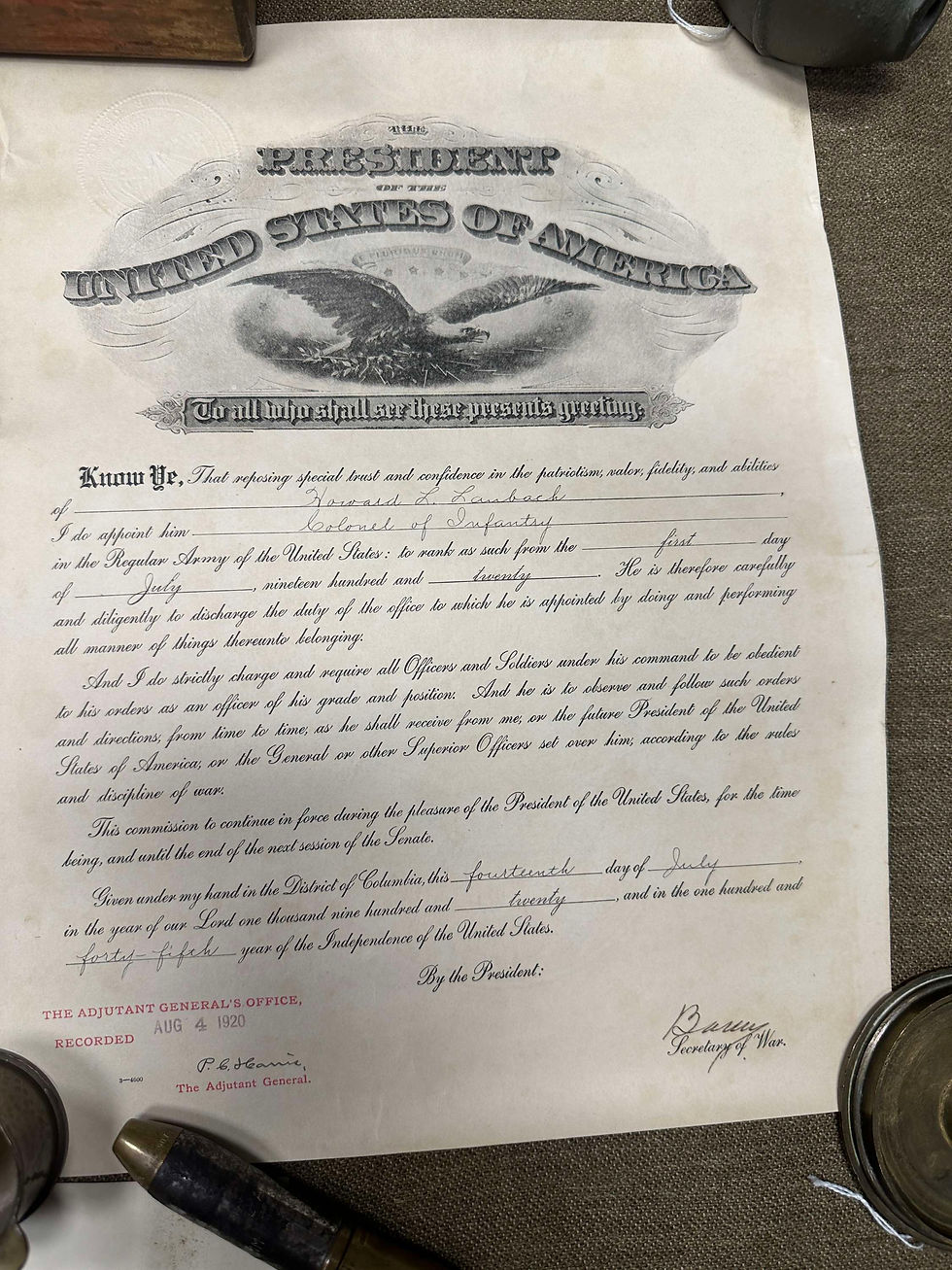 Miniaturbild: WWI DOCUMENTS OF BRIGADIER GENERAL HOWARD LAUBACH & PRESIDENT SIGNATURE