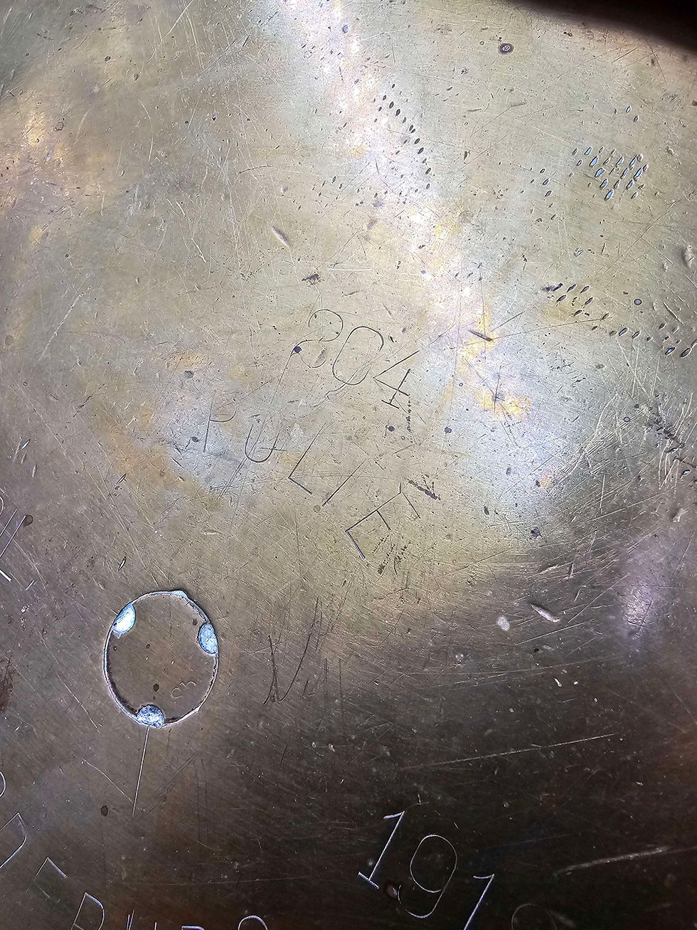 Miniature : WWI LARGE TRENCH ART SHELL PLATTER 