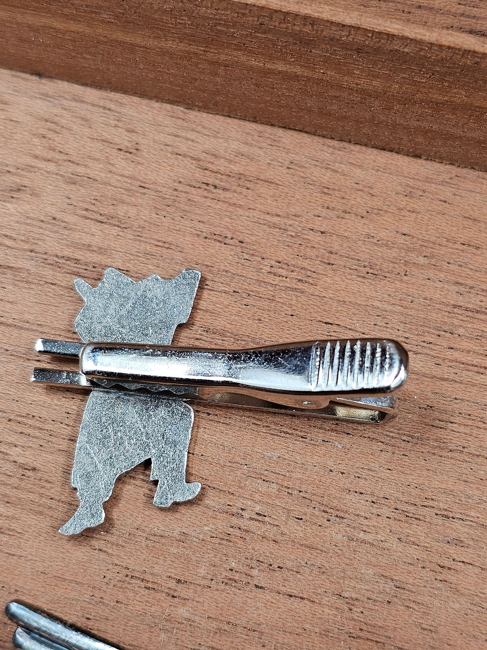 Thumbnail: GENERAL EUGENE LEBAILLY SILVER BOX & CIA ASA SPOOK TIE PIN