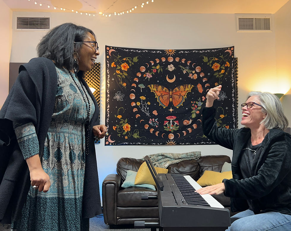 woman taking voice lesson