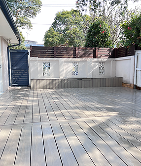 Clean, light wood decking newly built in Sydney's North Shore