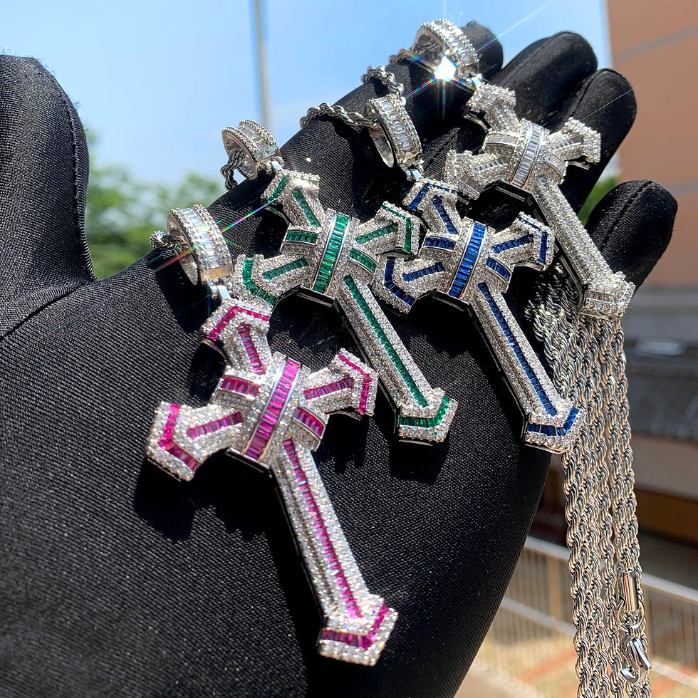 Miniatura: 2025 New Cross Pendant for Men Women Full Iced Out Cubic Zircon Hip Hop Necklace