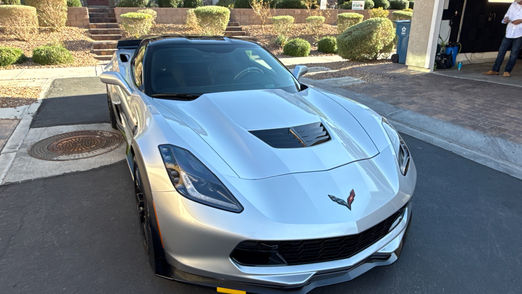 2016 Corvette Z06 after single-stage paint correction and C6 Diamond Gloss Ceramic Coating with C6 Hydro Glass on windshield and rear glass