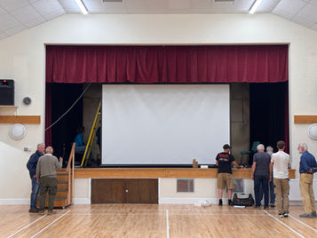 Huge screen for displays and films now fitted in the village hall!